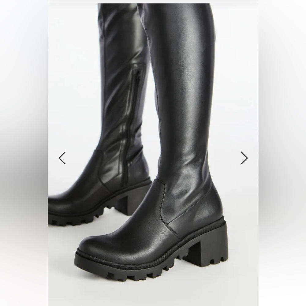 Black Over-the-Knee Women's Boots - Picture 3 of 10